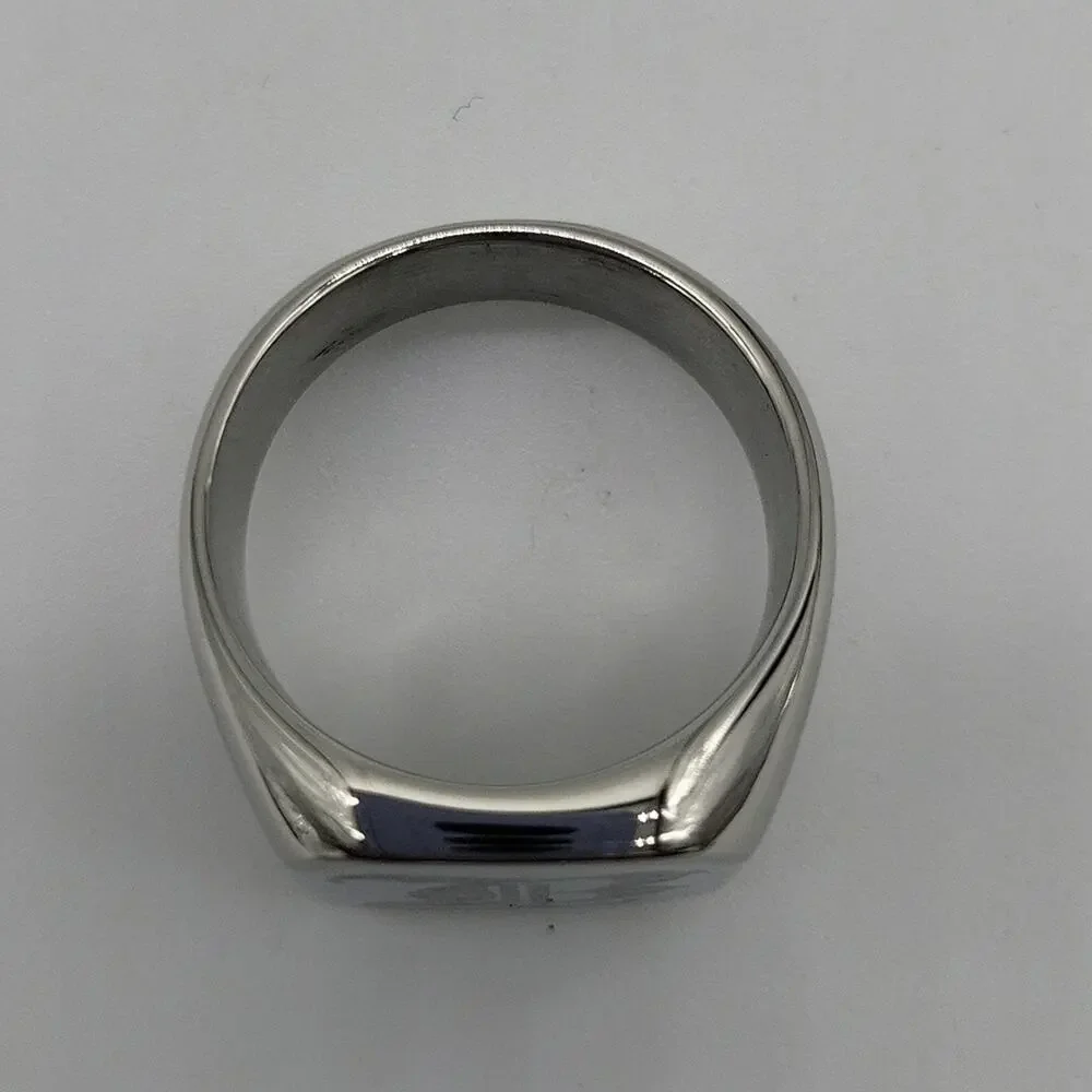 Men’s Stainless Steel Initial B Signet Ring Size 9 Engraved Handmade NWT